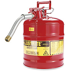 NEW 5 Gallon Fuel Safety Can Type II Flexible Hose Galvanized Steel Gas Oil 20L 