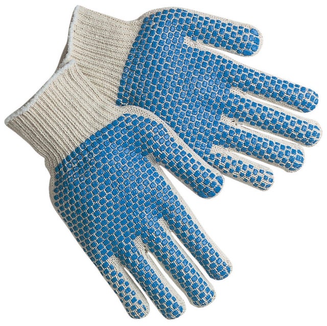 Cotton and Coated String Knit Gloves